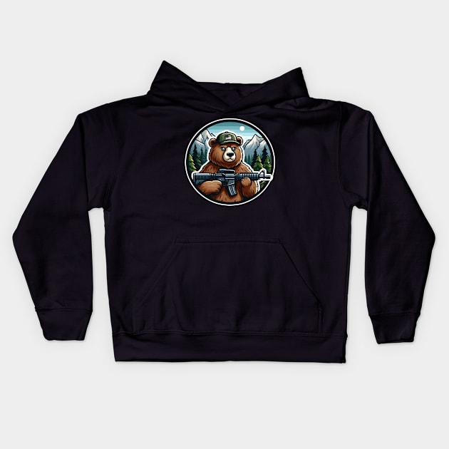 Grizzly Tactical Kids Hoodie by Rawlifegraphic